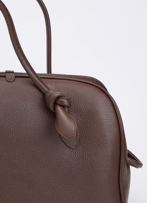 Jacquemus Le Grand Turismo schoudertas van kalfsleer - detail 6 donkerbruin