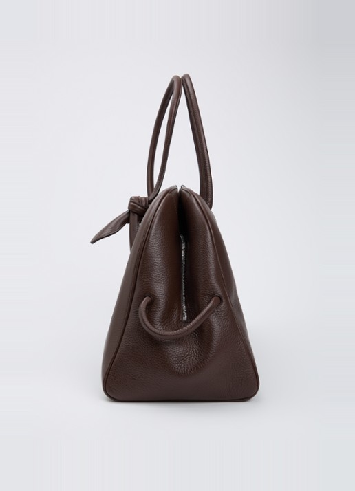 Jacquemus Le Grand Turismo schoudertas van kalfsleer - detail 3 donkerbruin