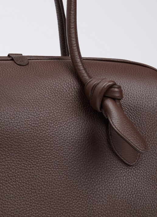 Jacquemus Le Grand Turismo schoudertas van kalfsleer - detail 4 donkerbruin