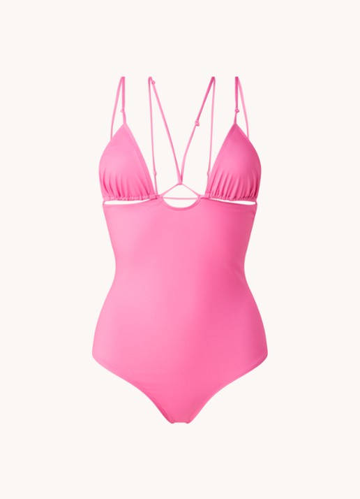 Jacquemus Le Maillot Pila badpak met cut-out detail - voorkant 3 roze
