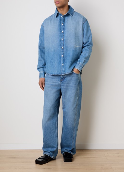 Jacquemus Le Mirada De-Nimes loose fit jeans met medium wassing - voorkant 3 indigo