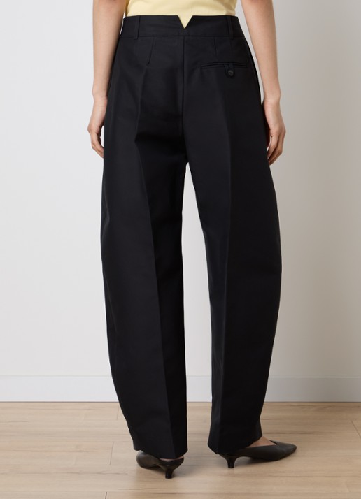 Jacquemus Le Ovalo mid waist balloon fit pantalon met steekzakken - achterkant 5 zwart