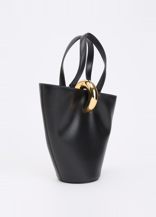 Jacquemus Le Petit Bambola handtas van leer met afneembare schouderriem - achterkant zwart