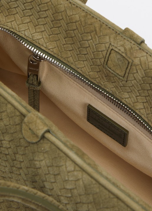 Jacquemus Le Turismo schoudertas van suède - detail 3 bronsgroen