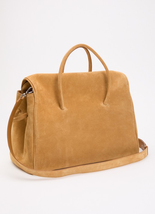 Jacquemus Le turismo shopper van kalfssuède met afneembare schouderriem - achterkant 6 camel
