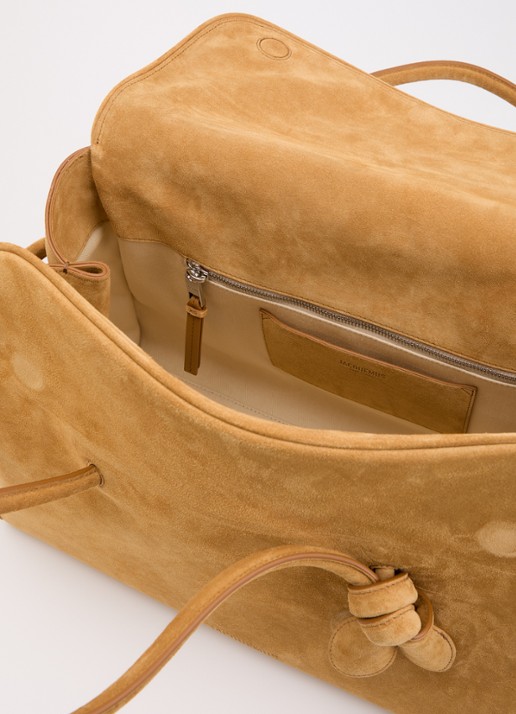 Jacquemus Le turismo shopper van kalfssuède met afneembare schouderriem - detail 2 camel