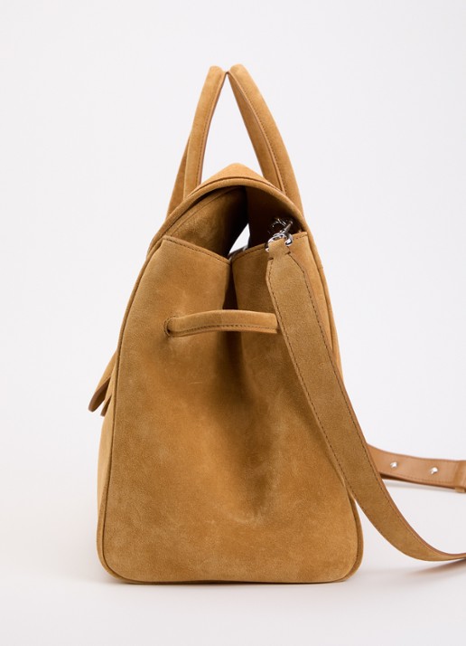 Jacquemus Le turismo shopper van kalfssuède met afneembare schouderriem - detail 3 camel