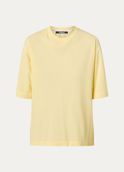 Jacquemus Le Ventadou T-shirt met borduring - voorkant lichtgeel
