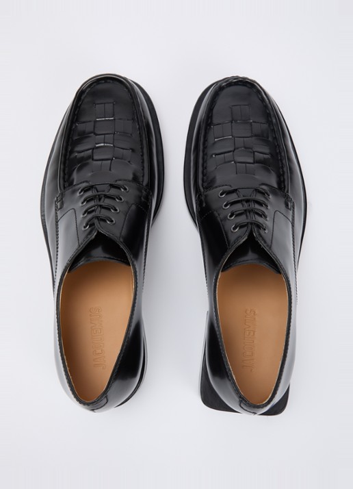 Jacquemus Les Derbies loafer van kalfsleer  - detail 5 zwart
