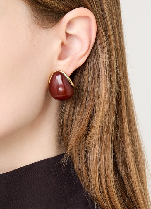 Jacquemus Les Mini Boucle oorstekers verguld - voorkant 2 goud
