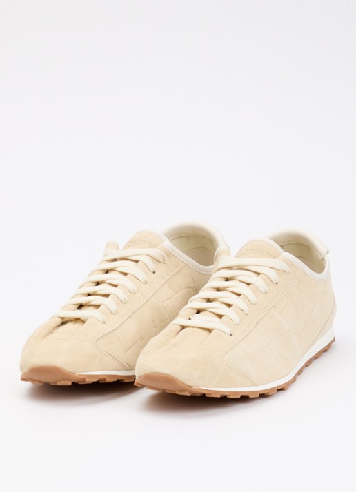 Jacquemus Les Tennis sneaker van kalfssuède met crocostructuur - detail 3 ivoor
