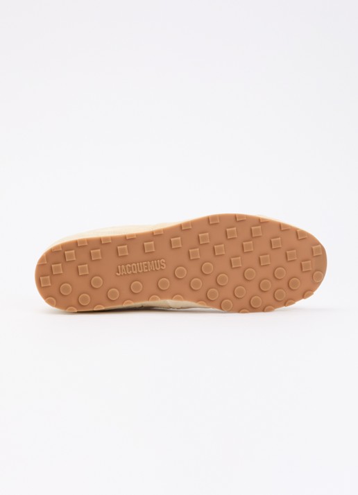 Jacquemus Les Tennis sneaker van kalfssuède met crocostructuur - detail 5 ivoor