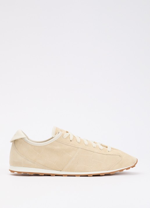 Jacquemus Les Tennis sneaker van kalfssuède met crocostructuur