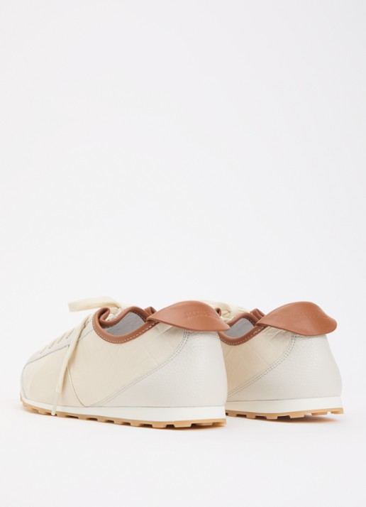 Jacquemus Les Tennis sneaker van leer - achterkant creme