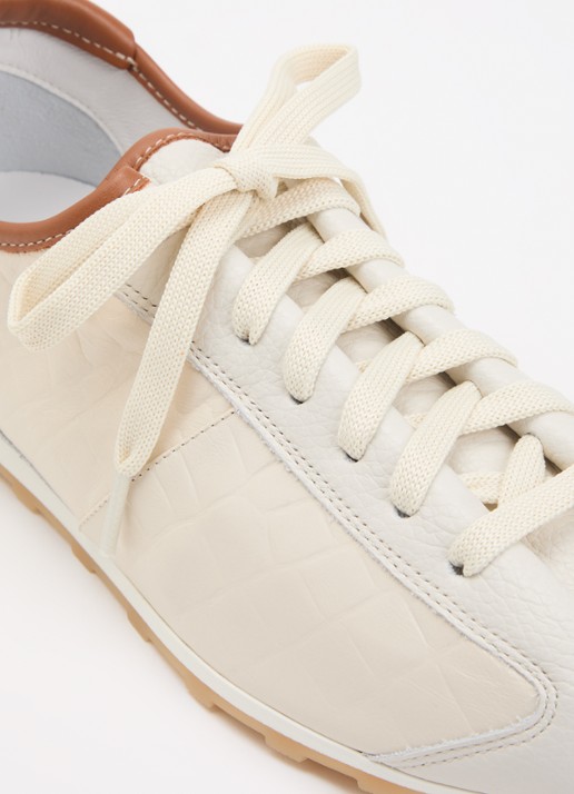 Jacquemus Les Tennis sneaker van leer - detail 5 creme