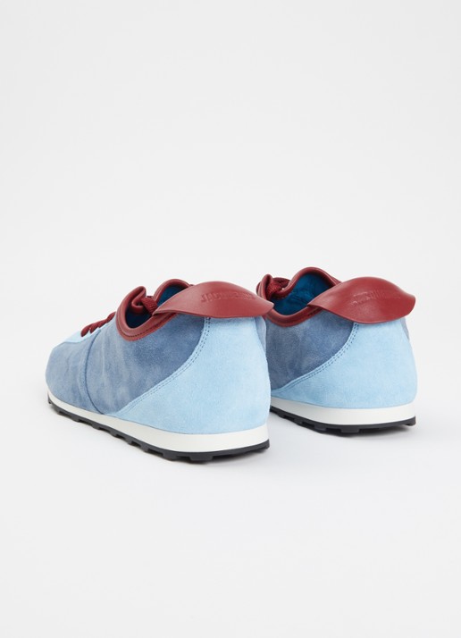 Jacquemus Les Tennis sneaker van suède met details van leer  - achterkant 6 blauw