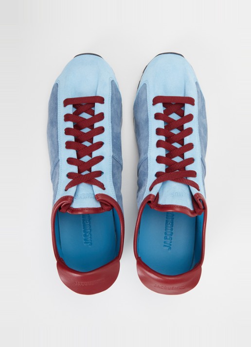 Jacquemus Les Tennis sneaker van suède met details van leer  - detail 3 blauw