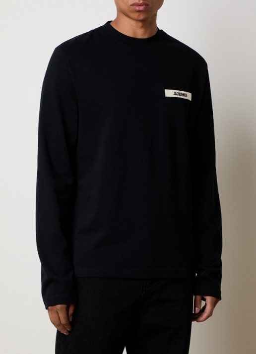 Jacquemus Longsleeve met logo - detail zwart