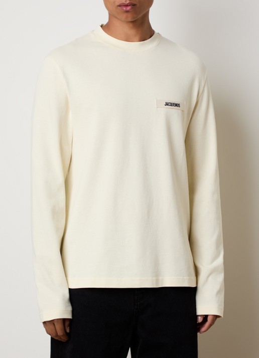 Jacquemus Longsleeve met logo - detail 3 lichtgeel
