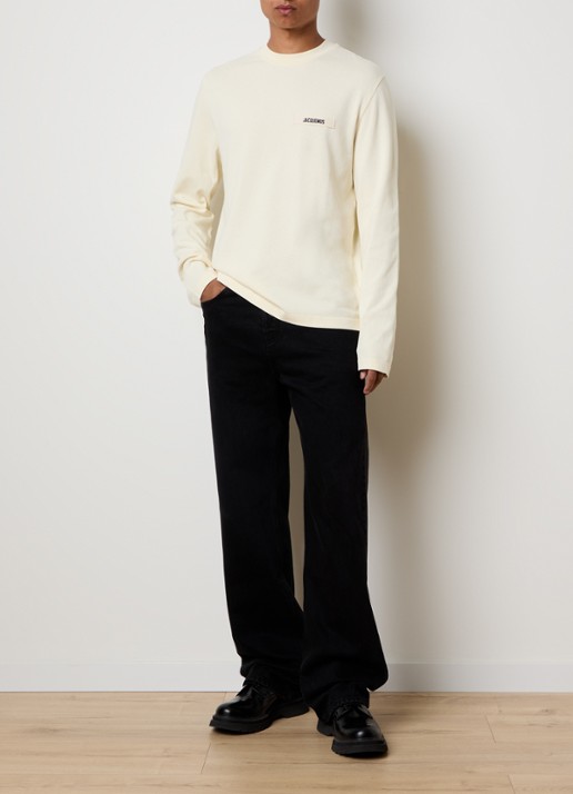 Jacquemus Longsleeve met logo - voorkant 2 lichtgeel