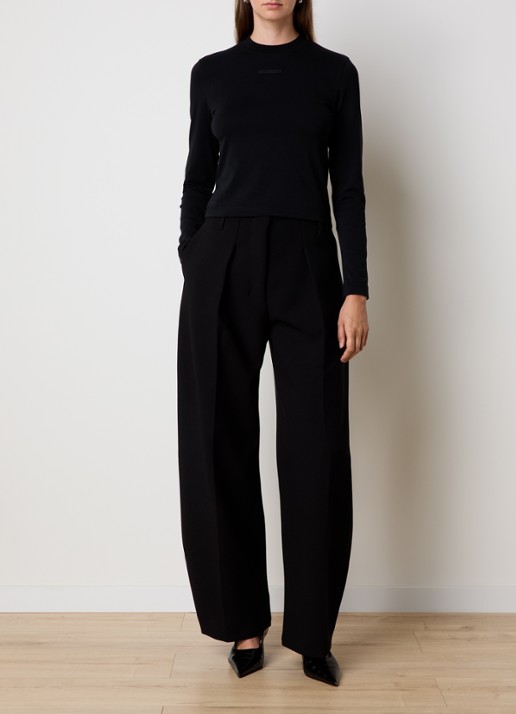Jacquemus Longsleeve met logo - voorkant 2 zwart