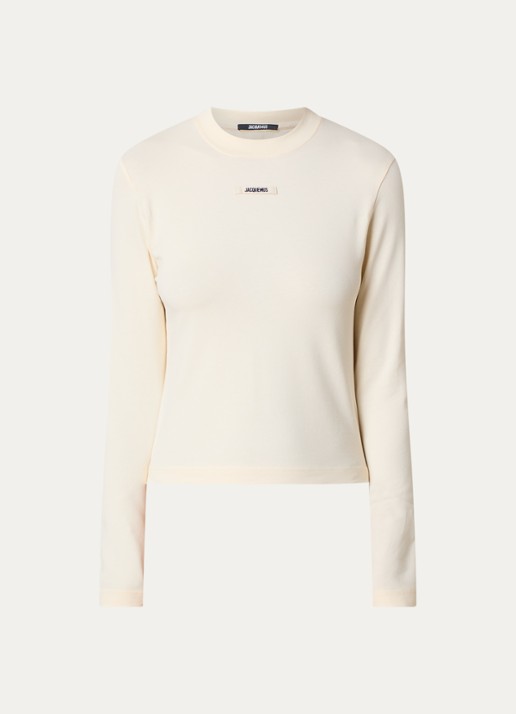 Jacquemus Longsleeve met logo - voorkant 2 beige