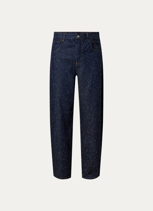 Jacquemus Loose fit jeans met donkere wassing en destroyed afwerking - voorkant 2 indigo