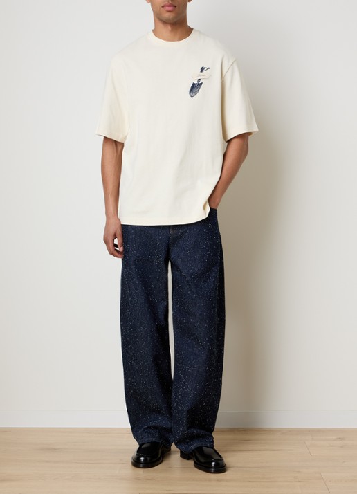 Jacquemus Loose fit jeans met donkere wassing en destroyed afwerking - voorkant 3 indigo