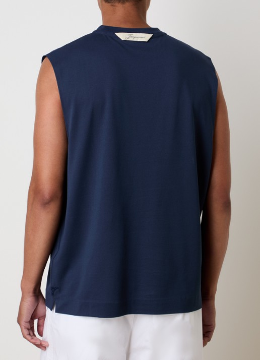 Jacquemus Marcel tanktop met ronde hals - achterkant 3 indigo