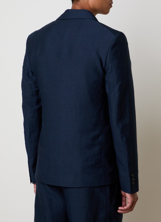 Jacquemus Melo regular fit colbert in linnenblend - achterkant 5 donkerblauw