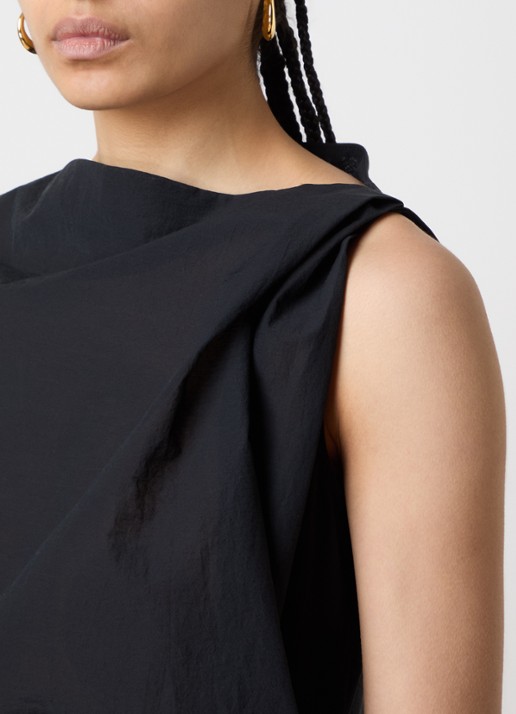 Jacquemus Midi kokerjurk met asymmetrische hals - detail 5 zwart