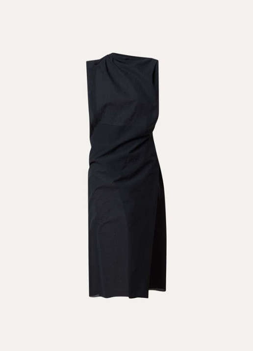 Jacquemus Midi kokerjurk met asymmetrische hals - voorkant 2 zwart