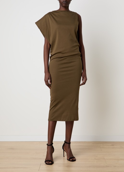 Jacquemus Midi kokerjurk met asymmetrische hals