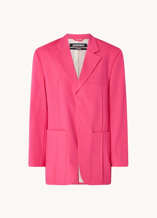 Jacquemus Oversized blazer met schoudervulling en opgestikte zakken 