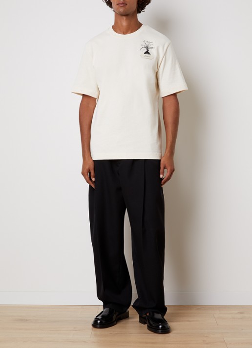 Jacquemus Palmier T-shirt met logoprint - voorkant 2 gebroken wit