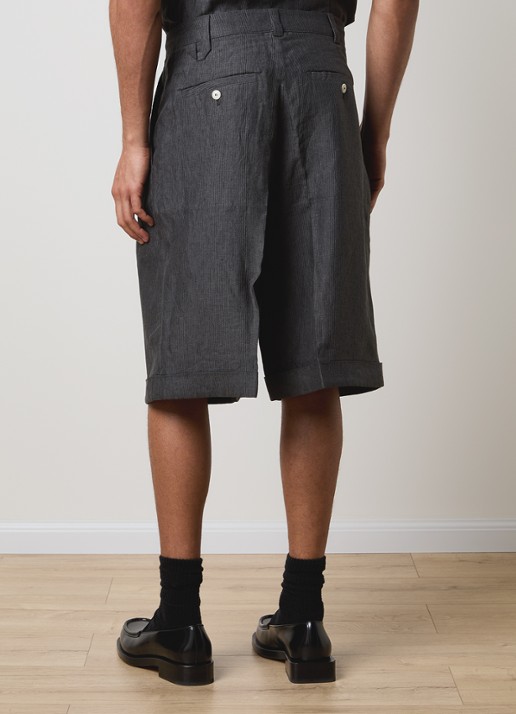 Jacquemus Pastro wide fit korte broek met steekzakken - achterkant donkergrijs