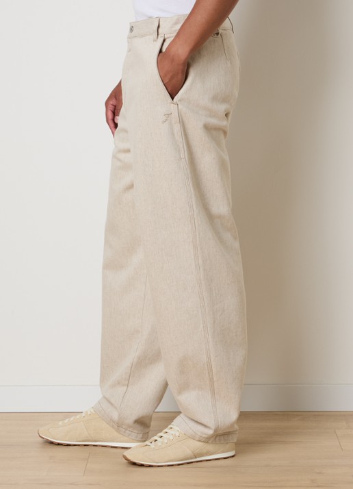 Jacquemus Paysan wide leg jeans met gekleurde wassing - detail 5 creme