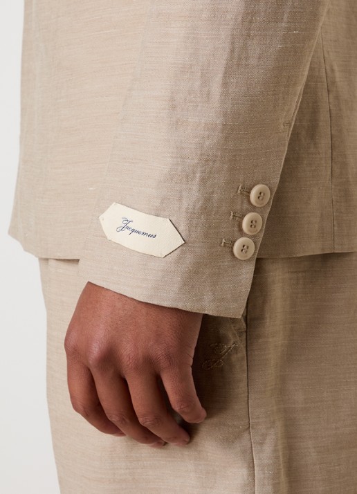 Jacquemus Regular fit colbert in linnenblend - detail 2 beige