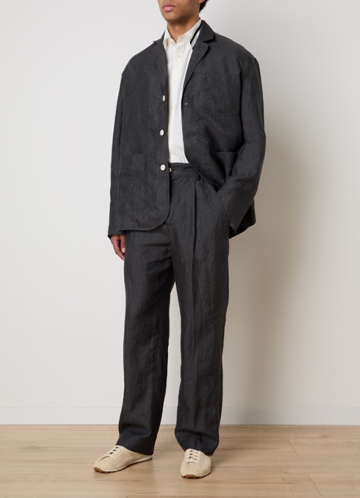 Jacquemus Regular fit colbert met opgestikte zakken - voorkant 2 donkergrijs