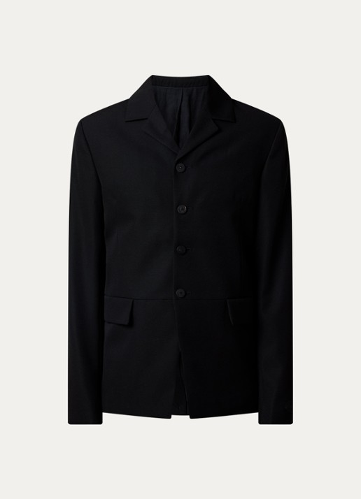 Jacquemus Regular fit colbert van scheerwol met klepzakken - voorkant zwart