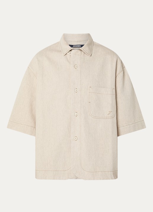 Jacquemus Regular fit overhemd met borstzak - voorkant 4 creme