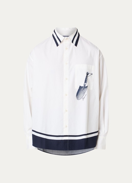 Jacquemus Regular fit overhemd met print - voorkant wit
