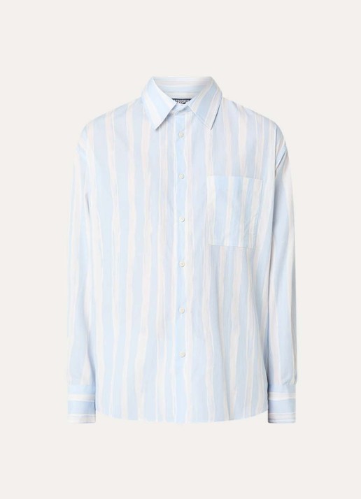 Jacquemus Regular fit overhemd met streepprint en borstzak - voorkant 4 blauw