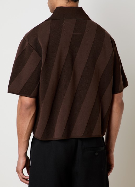 Jacquemus Regular fit polo met streepprint - achterkant 5 donkerbruin