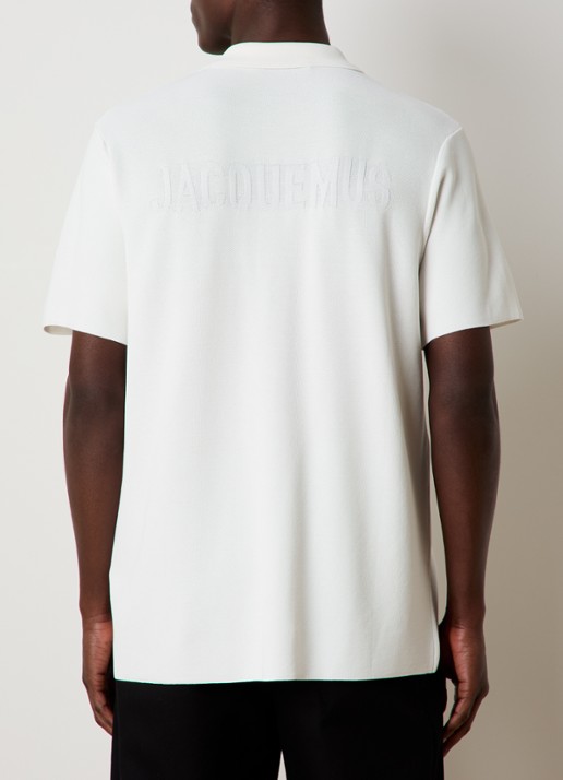 Jacquemus Regular fit polo met structuur - achterkant 5 gebroken wit