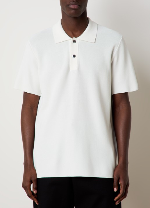 Jacquemus Regular fit polo met structuur - detail gebroken wit