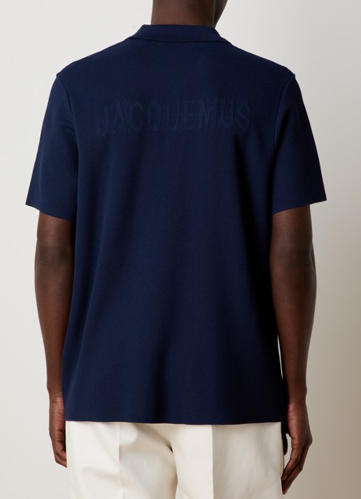 Jacquemus Regular fit polo met structuur - achterkant 3 donkerblauw