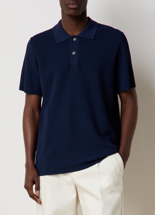 Jacquemus Regular fit polo met structuur - detail donkerblauw