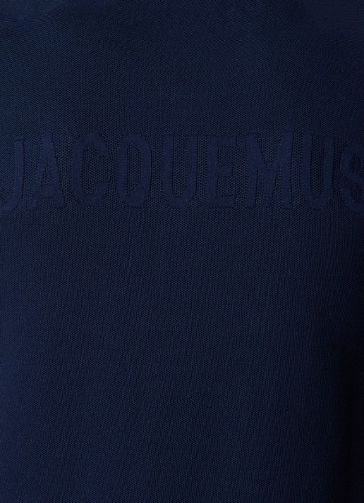 Jacquemus Regular fit polo met structuur - detail 2 donkerblauw
