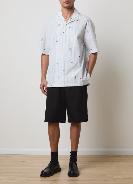 Jacquemus Romarin regular fit overhemd met streepprint - voorkant 3 lichtblauw